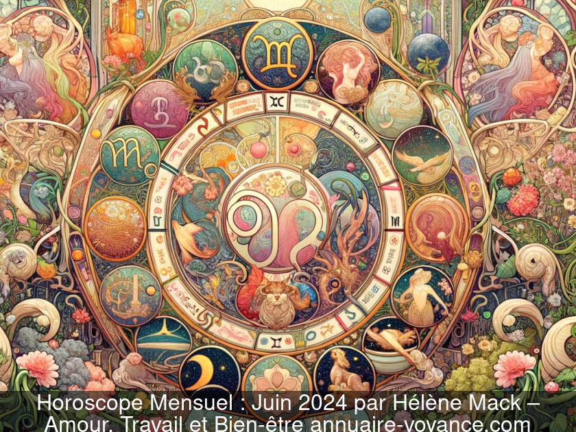 Horoscope Mensuel : Juin 2024 par Hélène Mack : Amour, Travail et Bien-être