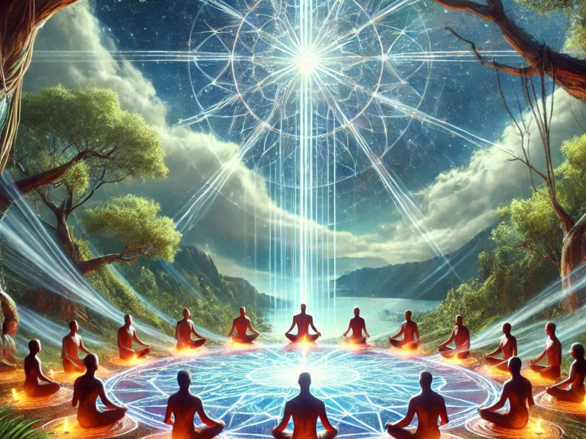 cercle de méditation en pleine nature