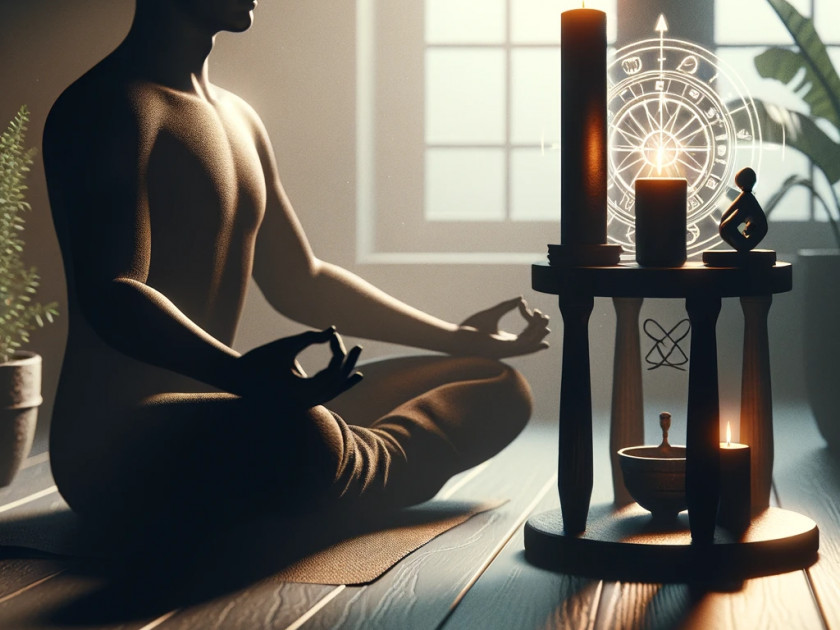 Méditation avec la bougie noire