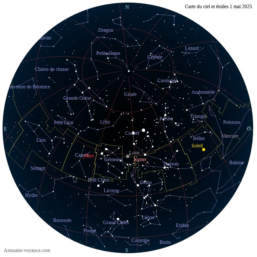 carte du ciel 1-mai