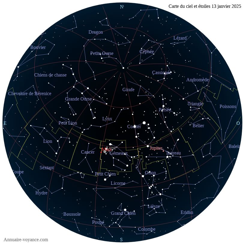 carte du ciel 13-janvier