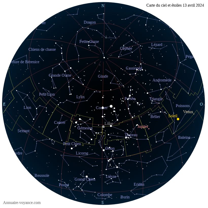 carte du ciel 13-avril