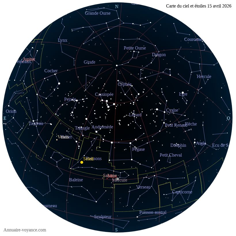 carte étoiles 15-avril carte du ciel 15-avril