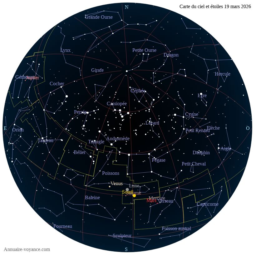 carte étoiles 19-mars carte du ciel 19-mars