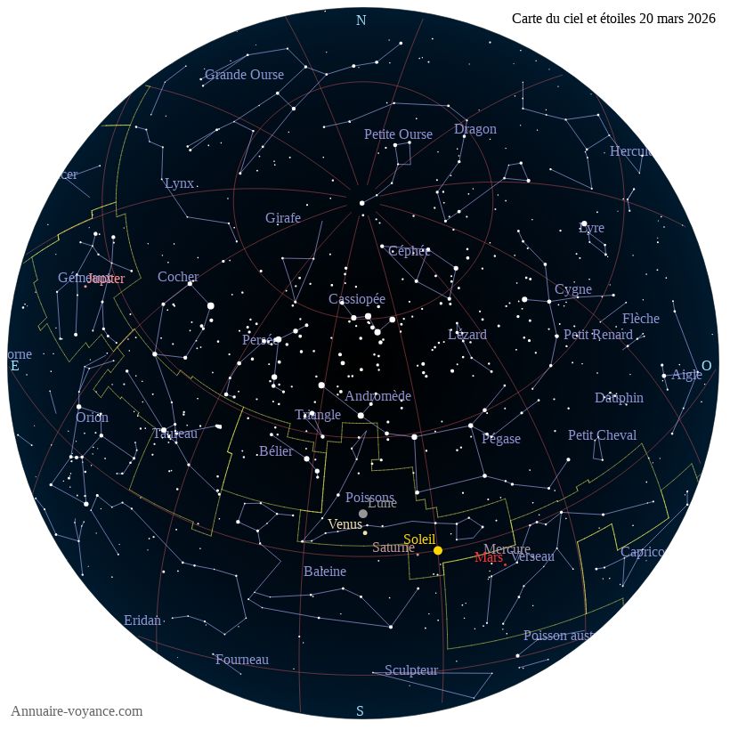 carte étoiles 20-mars carte du ciel 20-mars