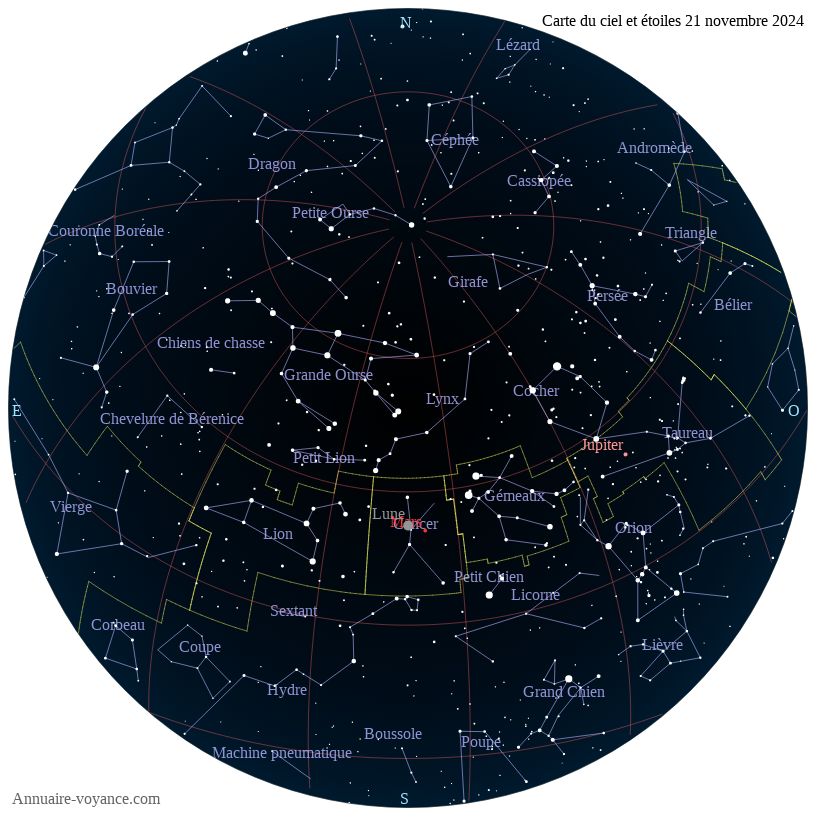 carte du ciel 21-novembre