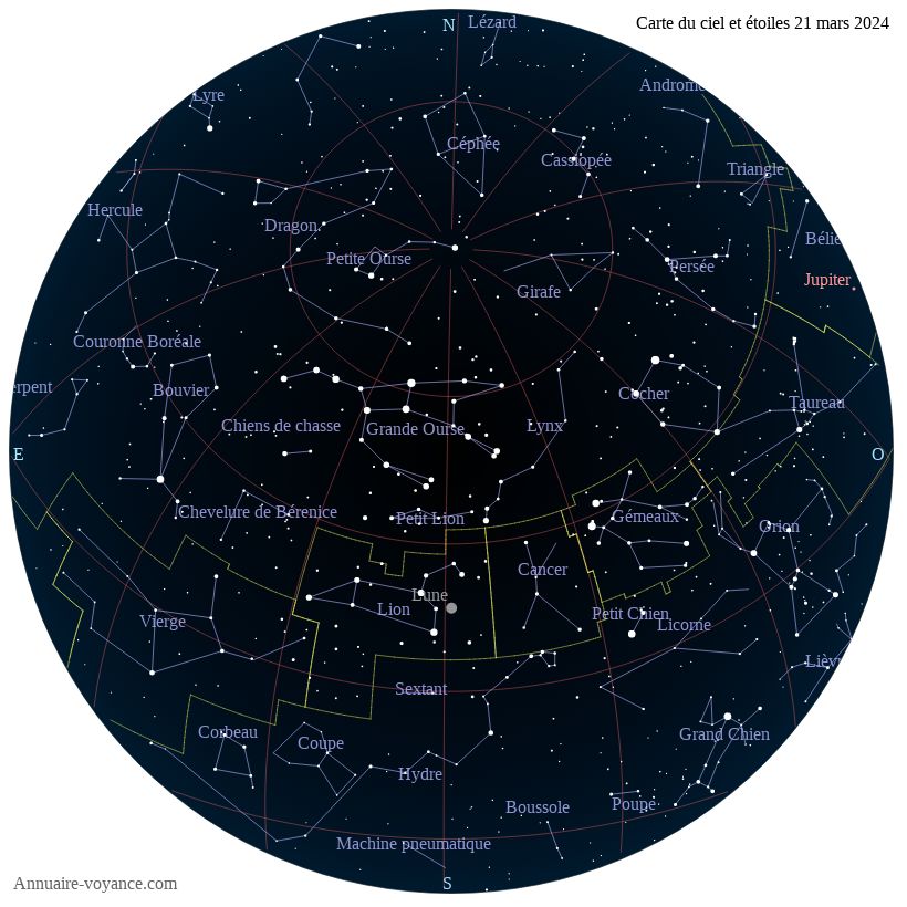 carte du ciel 21-mars