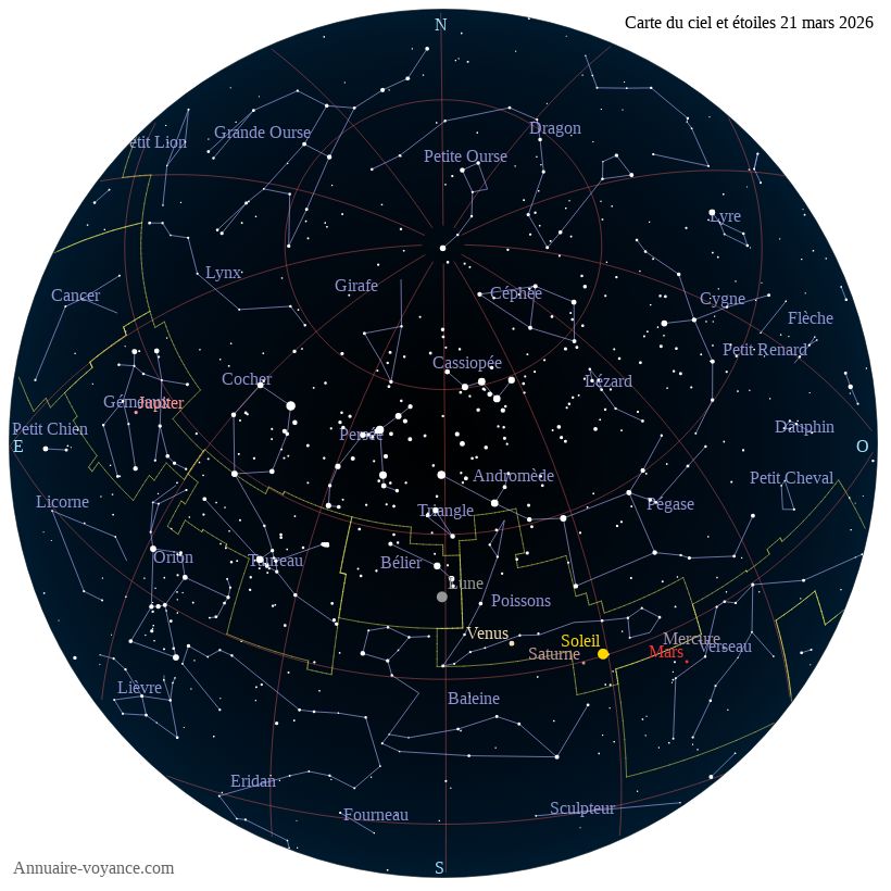 carte étoiles 21-mars carte du ciel 21-mars