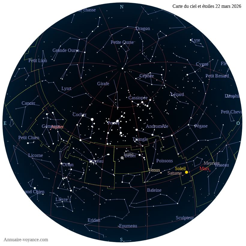 carte étoiles 22-mars carte du ciel 22-mars