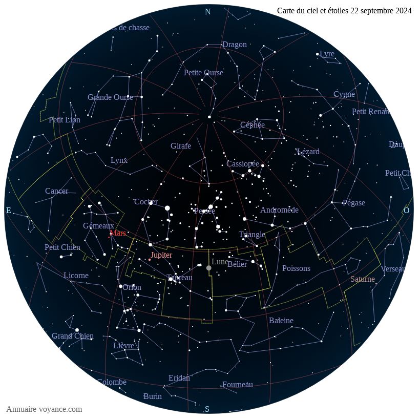 carte étoiles 22-septembre carte du ciel 22-septembre