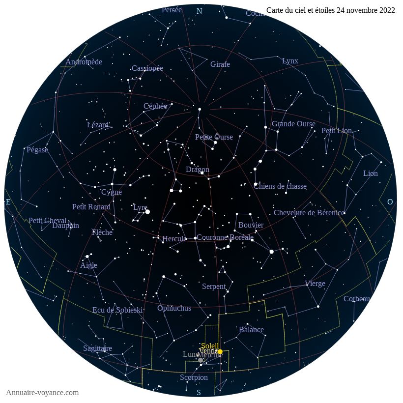 carte étoiles 24-novembre carte du ciel 24-novembre