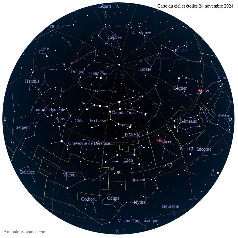 carte étoiles 24-novembre carte du ciel 24-novembre