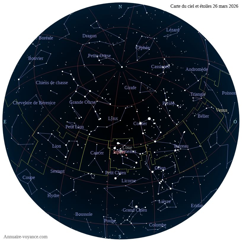 carte étoiles 26-mars carte du ciel 26-mars