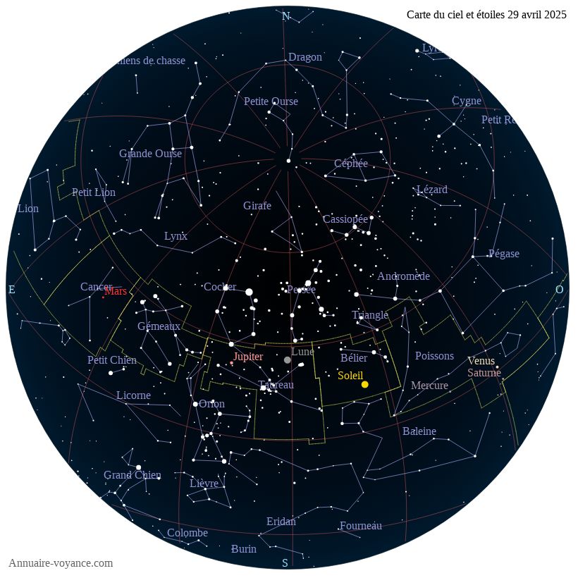 carte du ciel 29-avril