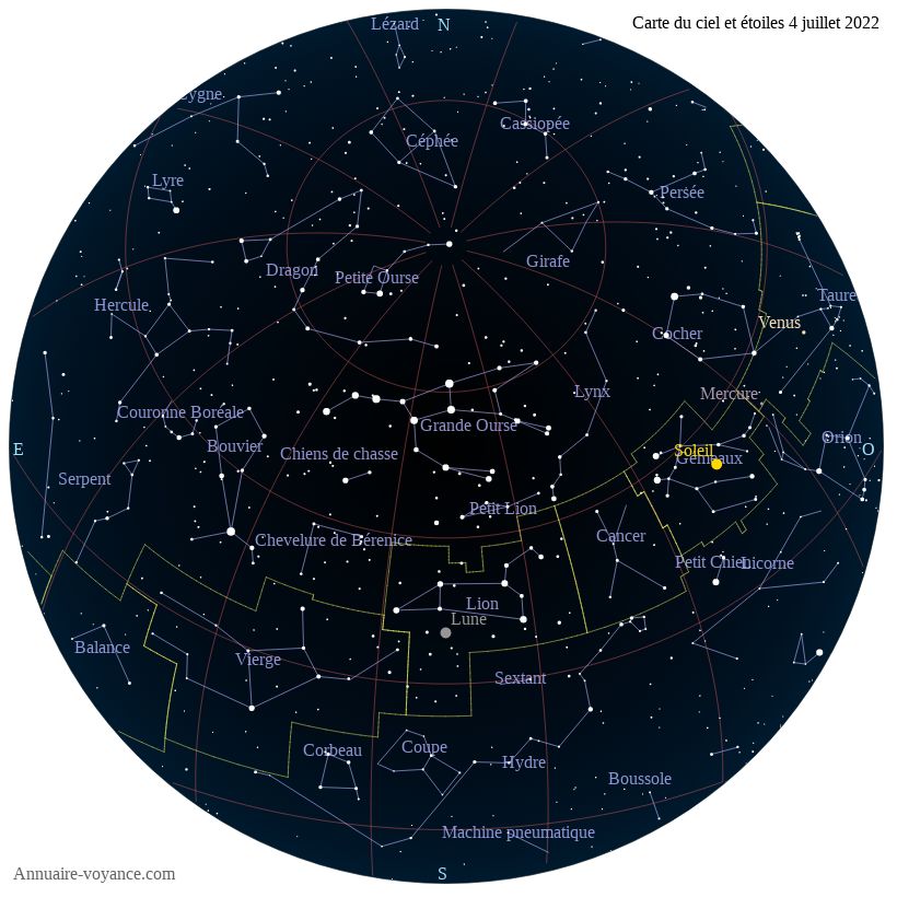 Carte Du Ciel Astrologique Vierge A Imprimer Carte du ciel du 4 juillet 2022 carte des étoiles du 4 7 2022