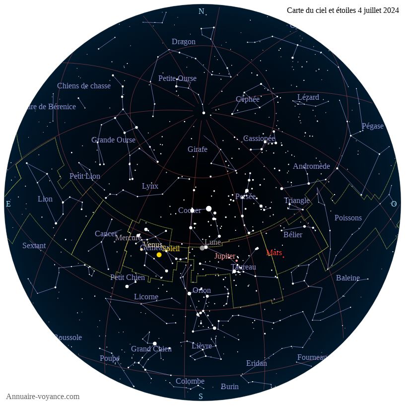 carte du ciel 4-juillet