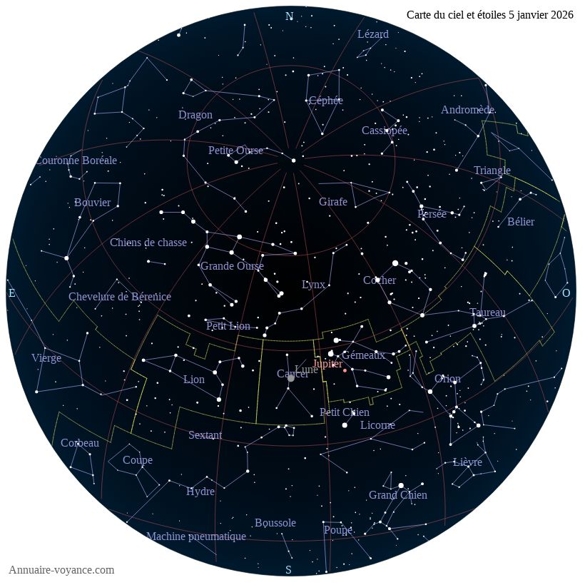 carte ciel 5-1-2026