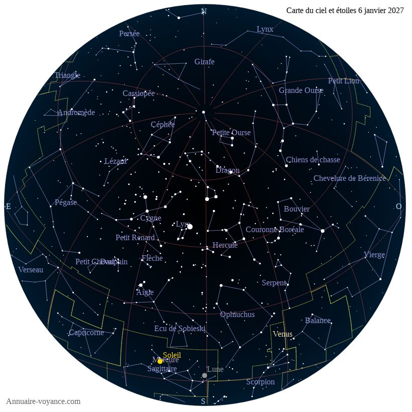 carte du ciel 6-janvier