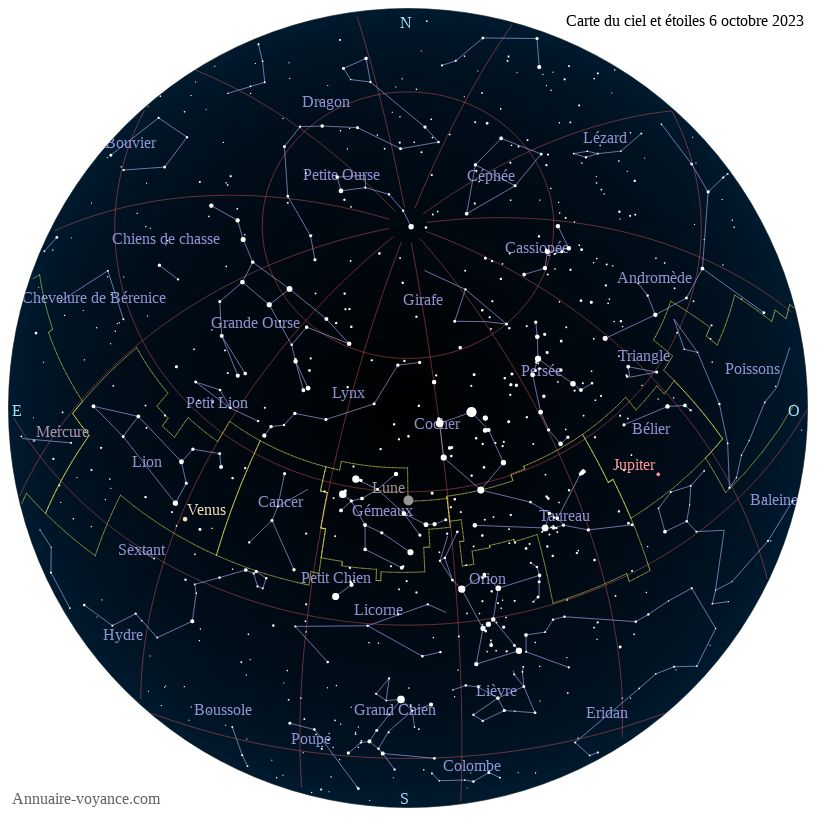carte étoiles 6-octobre carte du ciel 6-octobre