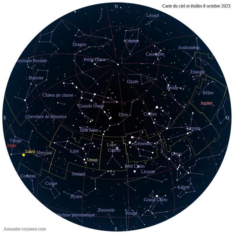 carte étoiles 8-octobre carte du ciel 8-octobre