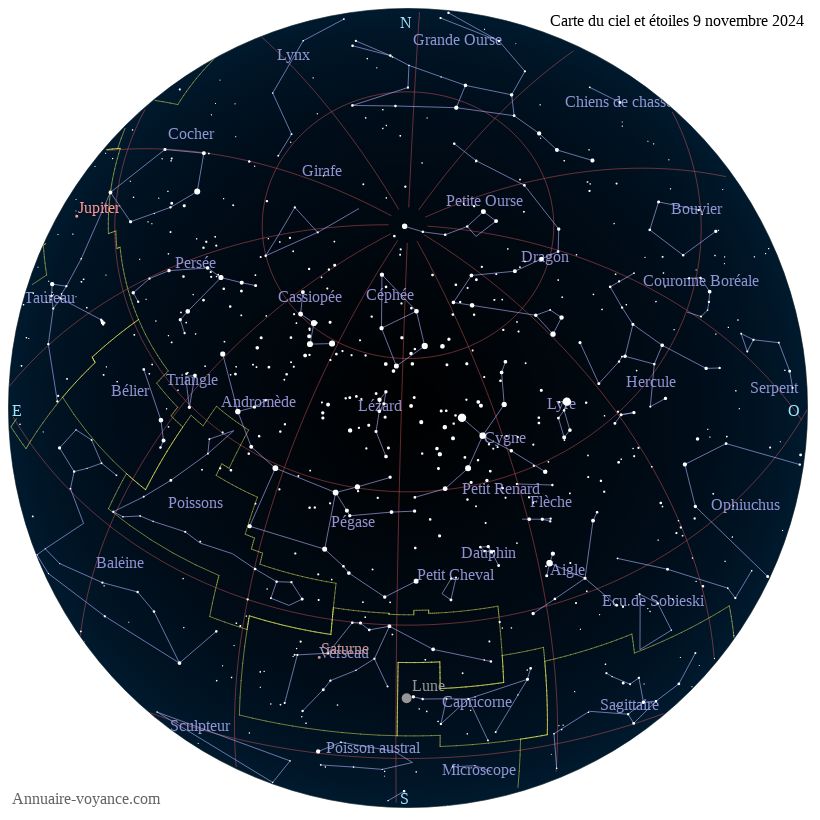 carte du ciel 9-novembre